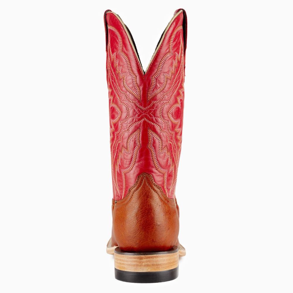RESISTOL | COGNAC MAD DOG SMOOTH QUILL OSTRICH - SQUARE